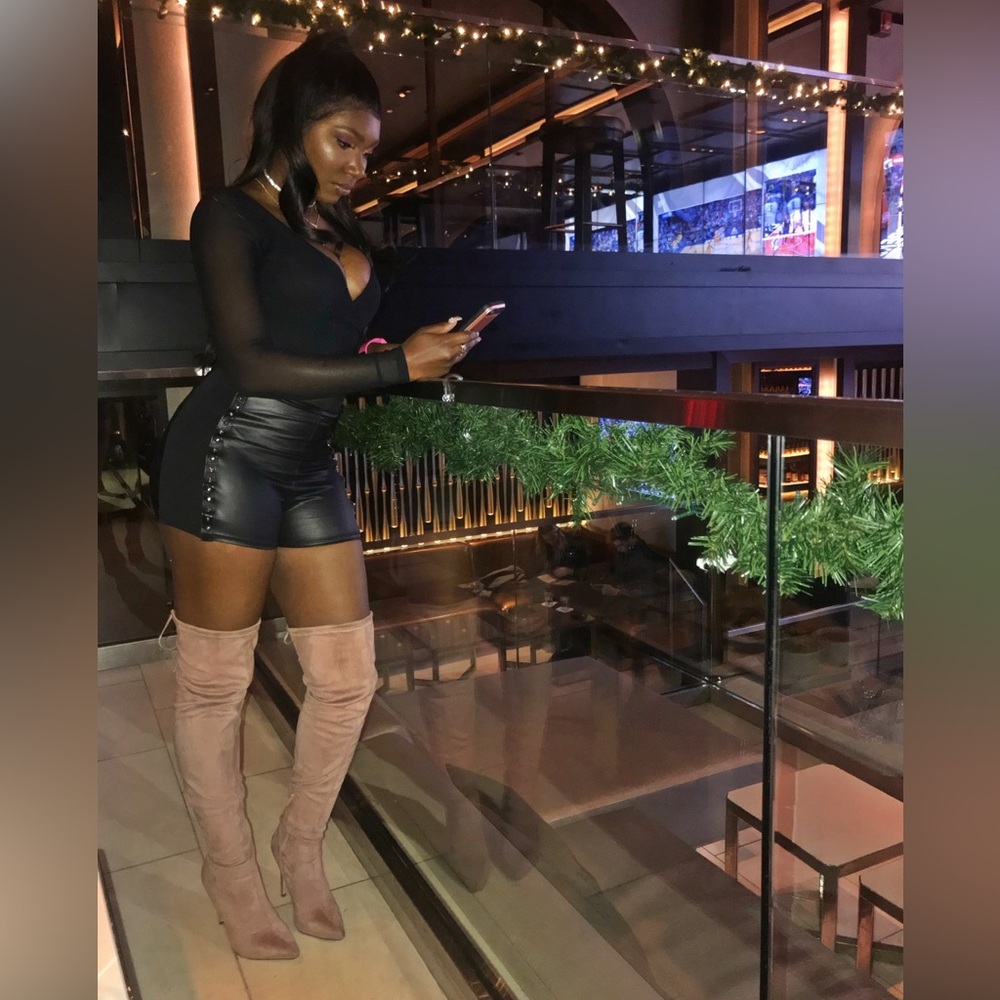 Faux Leather Shorts with Stretch